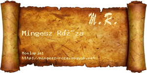 Mingesz Róza névjegykártya